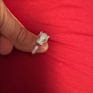 Lioness White 14k white Gold Over .925 Silver Moisonite Sz9